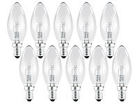 Luminea Halogen-Kerze, E14, 28 Watt, 370 Lumen, warmweiß, 10er-Set; LED-Tropfen E27 (tageslichtweiß) 