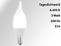 Luminea Geschwungene LED-Kerzenlampe, 3 W, E14, Ba35-P, tageslichtweiß; LED-Tropfen E27 (warmweiß) 