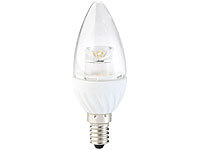 Luminea Klare LED-Kerze, E14, 4 W, 300 lm, warmweiß, 160°; LED-Spots GU10 (warmweiß) 