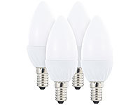 Luminea LED-Kerzenlampe, 3 W, E14, 250 lm, B35, warmweiß, 4er-Set; LED-Spots GU10 (warmweiß) LED-Spots GU10 (warmweiß) 