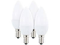 Luminea LED-Kerzenlampe, 3 W, E14, 250 lm, B35, warmweiß, 4er-Set