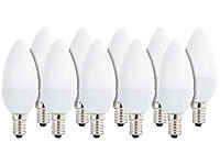 Luminea LED-Kerzenlampe, 3 W, E14, 250 lm, B35, warmweiß, 10er-Set