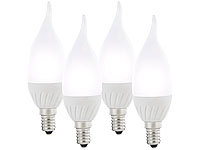 Luminea Geschwungene LED-Kerzenlampe, 3W, E14, Ba35-P, tageslichtweiß, 4er-Set