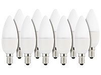 Luminea LED-Kerzenlampe, 6 W, E14, B35, 470 lm, warmweiß, 10er-Set