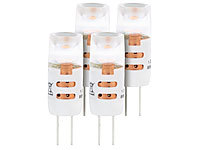 Luminea High-Power LED-Stiftlampe, G4, 1,2 W, warmweiß, 4er-Set; LED-Stiftsockel G4 