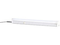 Luminea LED-T5-Unterbauleuchte warmweiß, 4,5 W, 30 cm; LED-Schrankleuchten mit Bewegungs- & Lichtsensoren 