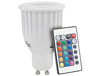 Luminea Farbwechselnder LED-Spot (RGB-LED) mit Fernbedienung, GU10