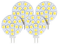 Luminea High-Power G4-LED-Stiftsockel mit SMD5050-LEDs, 3 W, warmweiß, 4er-Set