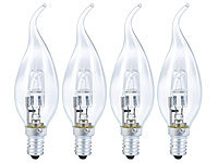 Luminea Halogen-Kerze, B35, E14, 42 W, warmweiß, dimmbar, 4er-Set