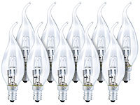 Luminea Halogen-Kerze, B35, E14, 42 W, warmweiß, dimmbar, 10er-Set