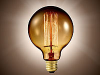 Luminea Vintage-Schmucklampe in Globe-Form, gitterförmiger Glühdraht, E27; LED-Tropfen E27 (warmweiß) 