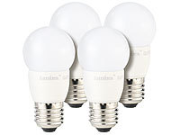 Luminea LED-Tropfen, E27, 3 W, 250 lm, 160°, 6.400 K, tagselichtweiß, 4er-Set; LED-Spots GU10 (warmweiß) 