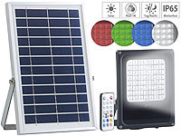 Luminea Solar-LED-Fluter für außen, RGBW, 30 Watt, mit Fernbedienung & Timer; Wetterfester LED-Fluter (tageslichtweiß) Wetterfester LED-Fluter (tageslichtweiß) 