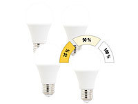Luminea 4er-Set LED-Lampen mit 3 Helligkeitsstufen, 14 W, 1400 lm, E27, 6500 K; LED-Tropfen E27 (warmweiß) LED-Tropfen E27 (warmweiß) 