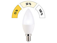 Luminea LED-Kerze, 3 Helligkeits-Stufen, tageslichtweiß, 6500 K, 5,5 W, E14