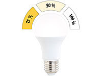 Luminea LED-Lampe mit 3 Helligkeitsstufen, 14 W, 1400 lm, E27, warmweiß, A60; LED-Tropfen E27 (warmweiß) LED-Tropfen E27 (warmweiß) LED-Tropfen E27 (warmweiß) 