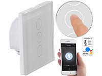 Luminea Home Control Touch-Lichtschalter & Dimmer, komp. zu Amazon Alexa & Google Assistant; WLAN-LED-Lampen E27 RGBW WLAN-LED-Lampen E27 RGBW WLAN-LED-Lampen E27 RGBW WLAN-LED-Lampen E27 RGBW 