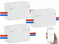 Luminea Home Control 3er-Set WLAN-Schalter für Licht & Co., für Alexa & Google Assistant; WLAN-Unterputz-Steckdosen WLAN-Unterputz-Steckdosen WLAN-Unterputz-Steckdosen WLAN-Unterputz-Steckdosen 