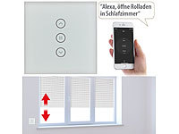 Luminea Home Control Rollladen-Touch-Steuerung mit WLAN, App und Sprachsteuerung