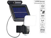 Luminea Solar-LED-Wandfluter für außen, PIR-Sensor, 5,4 Watt, 300 Lumen, IP44