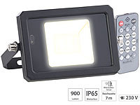 Luminea Wetterfester LED-Fluter, Radar-Bewegungssensor, Fernbedienung, 10 W; Wetterfester LED-Fluter (tageslichtweiß) Wetterfester LED-Fluter (tageslichtweiß) Wetterfester LED-Fluter (tageslichtweiß)