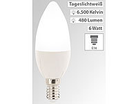 Luminea LED-Kerze E14 B35, 6 Watt, 480 Lumen, tageslichtweiß 6500 K, 270°, A+