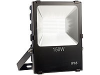 Luminea Wetterfester LED-Fluter, 150 W, 10.500 lm, IP65, 6.500K tageslichtweiß; Wasserfeste LED-Fluter (warmweiß) Wasserfeste LED-Fluter (warmweiß) 