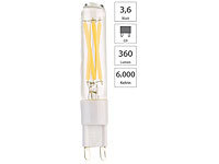 Luminea LED-Filament-Stiftsockellampe G9, 3,6 W, 360 lm, tageslichtweiß, A++; LED-Tropfen E27 (warmweiß) LED-Tropfen E27 (warmweiß) 