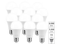 Luminea 12er-Set LED-Lampe E27, 11 W (ersetzt 120 W), 1.350 lm, tagelichtweiß; LED-Tropfen E27 (warmweiß) LED-Tropfen E27 (warmweiß) LED-Tropfen E27 (warmweiß) LED-Tropfen E27 (warmweiß) 