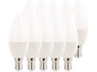 Luminea LED-Kerzen E14, A+, 6 Watt, 480 Lumen, warmweiß, 270°, B35, 10er-Set; LED-Spots GU10 (warmweiß) LED-Spots GU10 (warmweiß) 