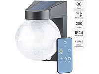 Luminea Solar-LED-Wandleuchte im Crackle-Glas-Design, PIR-Sensor, 200 Lumen