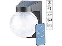 Luminea Solar-LED-Wandleuchte im Crackle-Glas-Design, PIR-Sensor, 200 Lumen; LED-Solar-Fluter mit Bewegungsmelder LED-Solar-Fluter mit Bewegungsmelder LED-Solar-Fluter mit Bewegungsmelder LED-Solar-Fluter mit Bewegungsmelder 