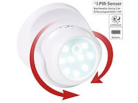 Luminea Kabelloser LED-Strahler, Bewegungssensor, 360° drehbar, 100 lm, weiß; Lampen-Einbaufassungen Lampen-Einbaufassungen Lampen-Einbaufassungen Lampen-Einbaufassungen