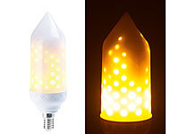 Luminea LED-Flammen-Lampe mit realistischem Flackern, E14, 5 W, 304 Lumen, A+; LED-Tropfen E27 (tageslichtweiß) LED-Tropfen E27 (tageslichtweiß) 