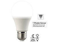 Luminea LED-Lampe, Radar-Bewegungs & Lichtsensor, 806 lm, E27, tageslichtweiß; LED-Tropfen E27 (warmweiß) LED-Tropfen E27 (warmweiß) 