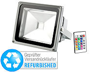 Luminea Wetterf. LED-Fluter im Metallgehäuse,30W,IP65,RGB(Versandrückläufer); Wasserfeste LED-Fluter (warmweiß) 