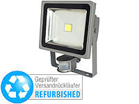 Luminea COB-LED-Fluter mit Metallgehäuse, 30 W, IP44, PIR (Versandrückläufer); Wasserfeste LED-Fluter (warmweiß) 