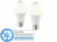 Luminea 2er-Set LED-Lampe, PIR-Sensor, 10 W, E27, warmweiß, Versandrückläufer