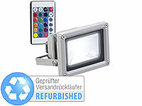 Luminea Wetterfester RGB-LED-Fluter mit Fernbedienung, Versandrückläufer; Wasserfeste LED-Fluter (warmweiß) 