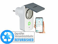 Luminea Home Control Zeitschaltuhr WiFi, Smarthome-Outdoor-Steckdose