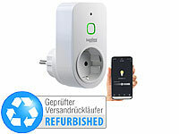 Luminea Home Control Smarte WLAN-Dimmer-Steckdose bis 200 W, App Versandrückläufer; WLAN-LED-Lampen E27 RGBW 