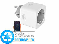 Luminea Home Control WLAN-Steckdose mit Energiekostenmesser, Versandrückläufer; WLAN-Steckdosen, Outdoor-WLAN-Steckdosen mit Strommess-Funktion 