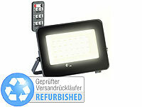 Luminea LED-Fluter, Radar-Bewegungssensor, Fernbedienung, Versandrückläufer; Wasserfeste LED-Fluter (warmweiß) 