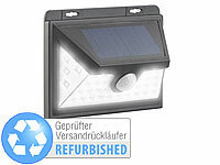 Luminea Solar-LED-Wandleuchte mit Bewegungs-Sensor & Akku, Versandrückläufer; Wasserfeste LED-Fluter (warmweiß) 