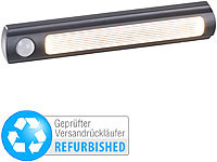 Luminea Batterie-LED-Schrankleuchte, PIR & Lichtsensor, Versandrückläufer