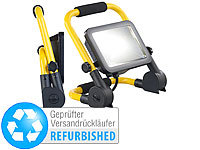 Luminea Klappbarer Profi-LED-Baustrahler Versandrückläufer; Wasserfeste LED-Fluter (warmweiß) 