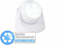 Luminea; Solar-LED-Wandlichter mit Nachtlicht-Funktion, Wetterfeste LED-Fluter mit Radar-Bewegungssensor (warmweiß)
