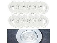 Luminea 12er-Set Einbaurahmen für MR16, weiß, schwenkbar; LED-Spots GU10 (warmweiß) LED-Spots GU10 (warmweiß) 