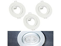 Luminea 3er-Set Einbaurahmen für MR16, weiß, schwenkbar; LED-Spots GU10 (warmweiß) LED-Spots GU10 (warmweiß) 