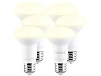 Luminea E27 R63, Reflektor-Glühbirne E27 LED; LED-Tropfen E27 (warmweiß) LED-Tropfen E27 (warmweiß) LED-Tropfen E27 (warmweiß) LED-Tropfen E27 (warmweiß) 